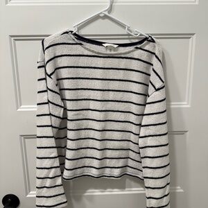 H&M Navy and White Striped Knit Top